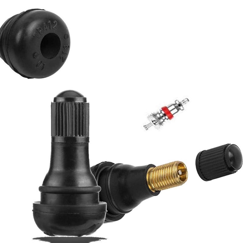 QISF 100Pcs TR412 Snap-in Short Black Rubber Tire Valve Stem for Tubeless 0.453 Inch 11.5mm Rim Holes on Standard Vehicle Tires - Image 5